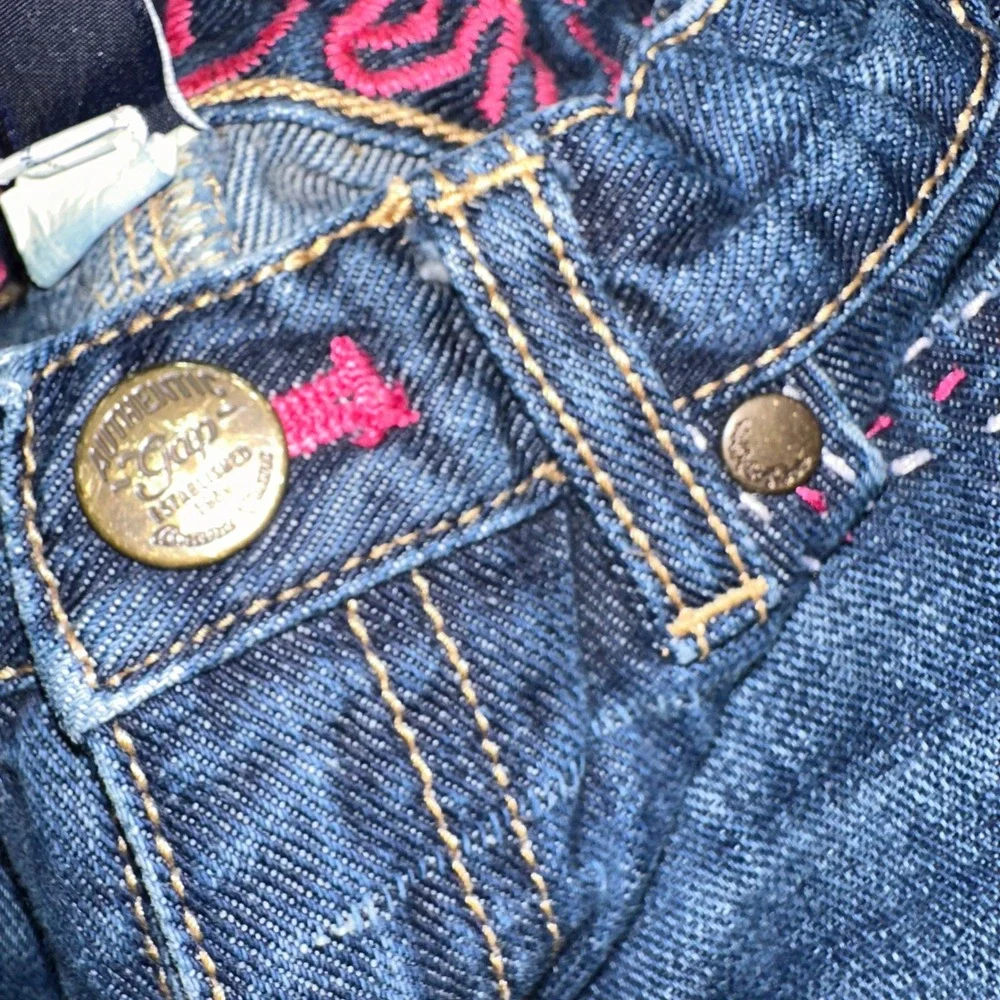 Baby GAP Toddler Girl Jeans 3 Years‎ Blue Denim Floral Applique Accents